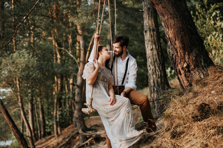 Retro Verlobung Fotoshooting am See