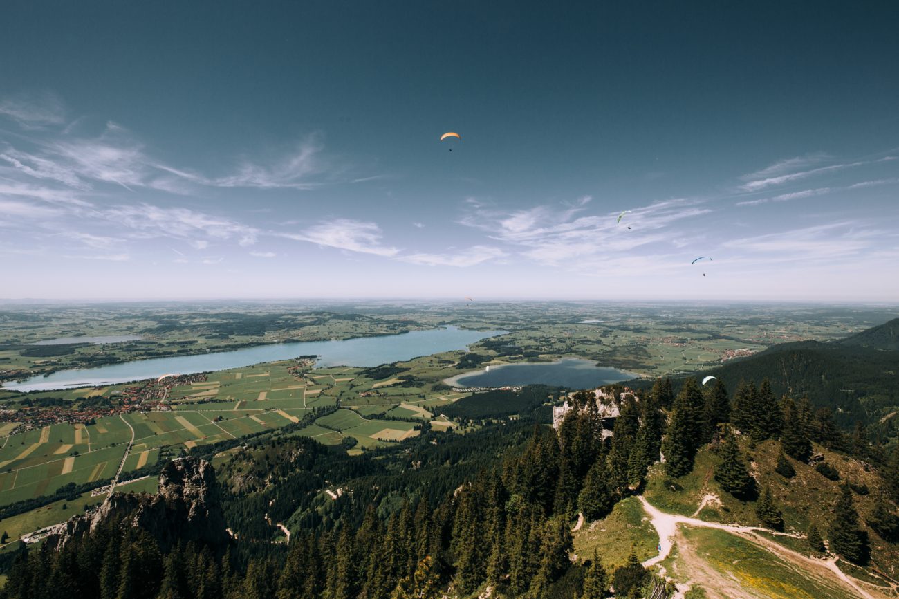 Urlaub in Deutschland, Bayerische Alpen, Alpen, Wandern, Tegelberg, Bergpanorama