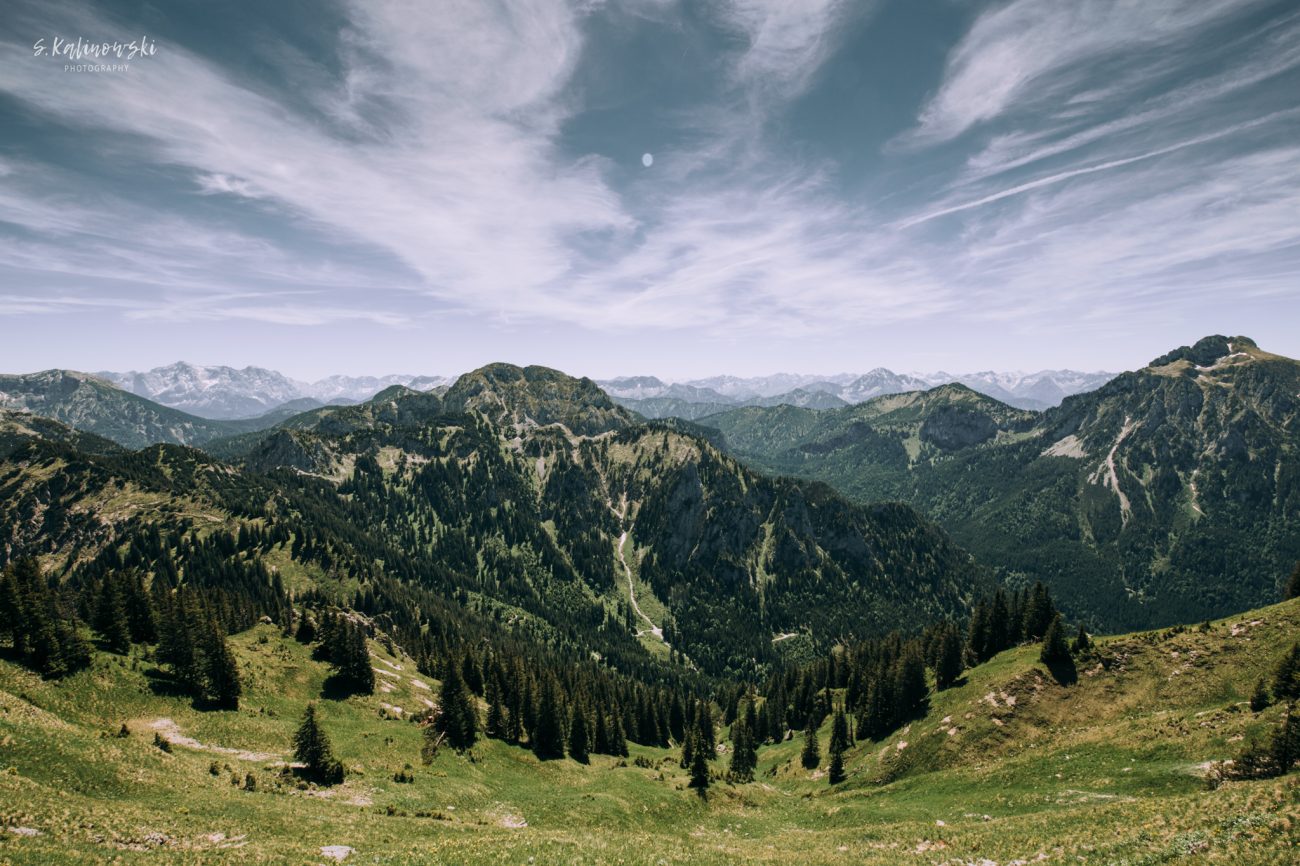Urlaub in Deutschland, Tegelberg, Bayerische Alpen, Alpen, Wandern, Bergpanorama
