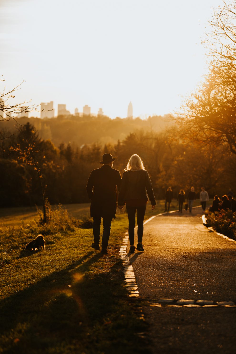 Frankfurter Skyline paarshooting sonnenuntergang Frankfurt Lohrberg Herbst