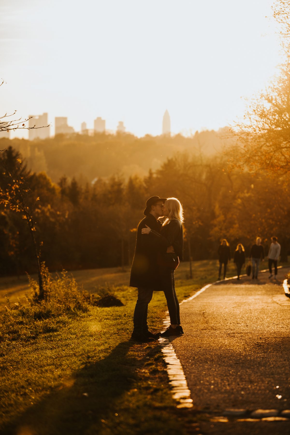 Frankfurter Skyline paarshooting sonnenuntergang Frankfurt Lohrberg Herbst