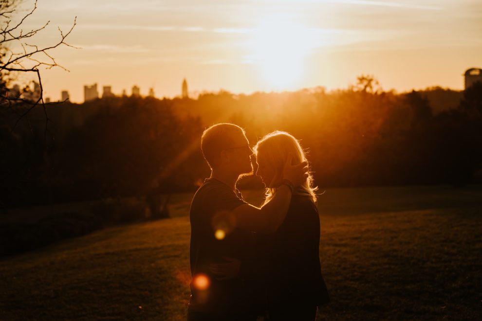 Frankfurter Skyline paarshooting sonnenuntergang Frankfurt Lohrberg Herbst