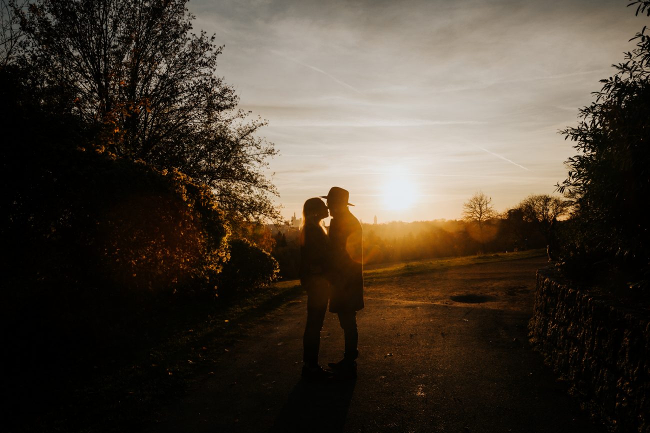 Frankfurter Skyline paarshooting sonnenuntergang Frankfurt Lohrberg Herbst