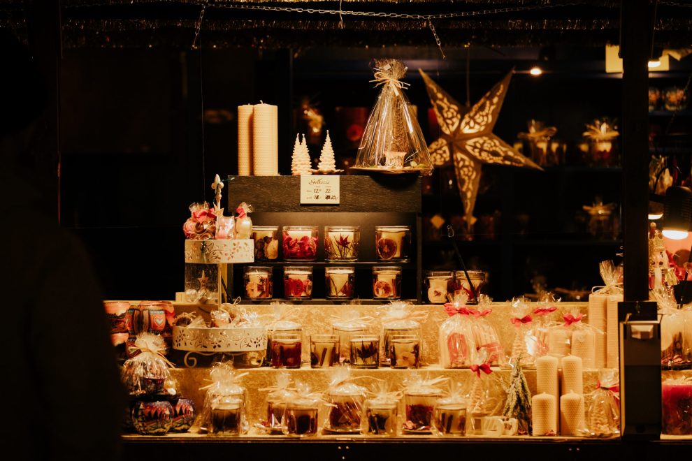 Süßigkeiten auf dem Weihnachtsmarkt